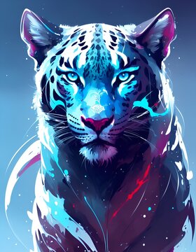 tigre azul pintura 