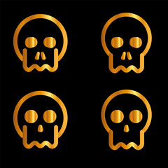 Skulls and crossbones. Skulls with cross icon collection isolated on white background. Death logo, symbol, sign. pirate symbol. Vector graphic. 