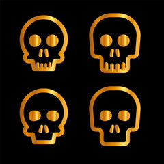Skulls and crossbones. Skulls with cross icon collection isolated on white background. Death logo, symbol, sign. pirate symbol. Vector graphic. 