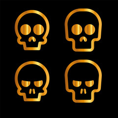 Skulls and crossbones. Skulls with cross icon collection isolated on white background. Death logo, symbol, sign. pirate symbol. Vector graphic. 