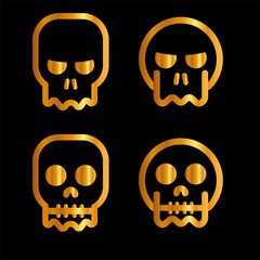 Skulls and crossbones. Skulls with cross icon collection isolated on white background. Death logo, symbol, sign. pirate symbol. Vector graphic. 