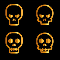 Skulls and crossbones. Skulls with cross icon collection isolated on white background. Death logo, symbol, sign. pirate symbol. Vector graphic. 