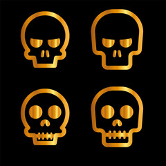 Skulls and crossbones. Skulls with cross icon collection isolated on white background. Death logo, symbol, sign. pirate symbol. Vector graphic. 