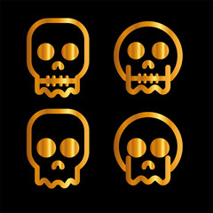 Skulls and crossbones. Skulls with cross icon collection isolated on white background. Death logo, symbol, sign. pirate symbol. Vector graphic. 