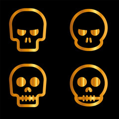 Skulls and crossbones. Skulls with cross icon collection isolated on white background. Death logo, symbol, sign. pirate symbol. Vector graphic. 