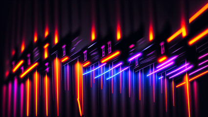抽象的で鋭いネオンの線のイメージ　壁紙Image of abstract and sharp neon lines Wallpaper