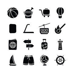 Travel Vector Hand Draw Solid icon style illustration. EPS 10 Files Set 3