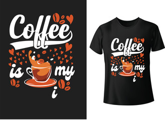 Coffee typography t-shirt design quotes