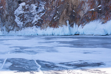 Baikal lake in winter , Olkhon island, Baikal, Siberia