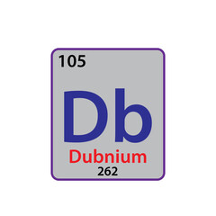 Dubnium element periodic table icon vector logo design template