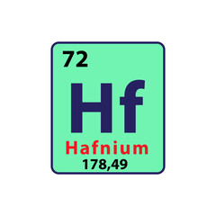Hafnium element periodic table icon vector logo design template