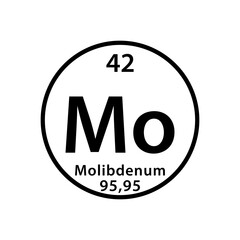 Fototapeta premium Molibdenum element periodic table icon vector logo design template
