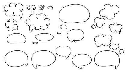 Think talk speech bubbles. Vector blank empty speech bubbles vector illustration, Vector of speech bubbles collection
