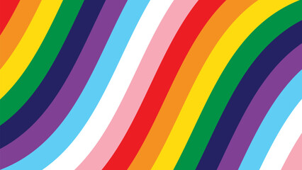 LGBTQ Pride Rainbow Background. LGBTQIA+ Gay Pride Rainbow Flag Background. Stripes Pattern Vector Background with Progress Pride Flag Colors. Stock Vector Illustration. - 581139870