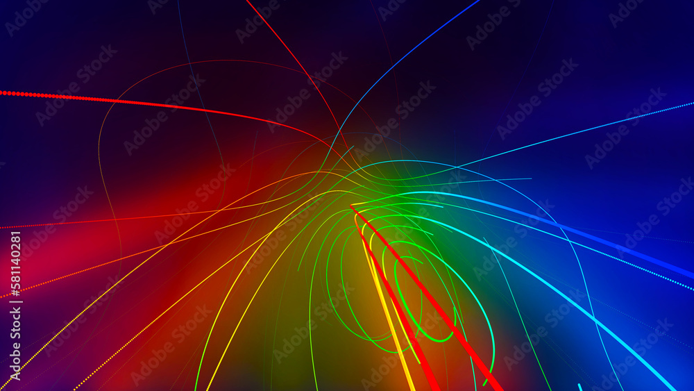 Aufkleber abstract technology background. beautiful 3d line background. futuristic dotted lines background. 3d