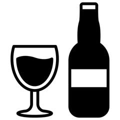 wine bottle and glass