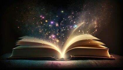 magic book and magic light
