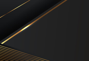 Abstract luxury gold black background with golden lines . Luxury and elegant design.