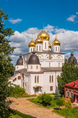 Fototapeta na wymiar Dmitrov, Russia. View of Cathedral of the Assumption of the Blessed Virgin Mary on the territory of the Dmitrievsky Kremlin.