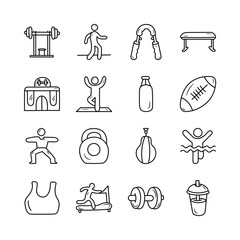 Workout Vector Hand Draw Outline icon style illustration. EPS 10 Files Set 3