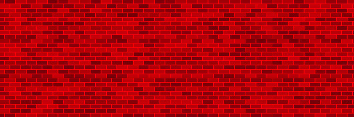 Fototapeta na wymiar Red seamless bricks wall pattern. Vector design