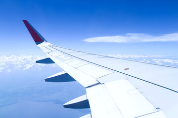 sky and wing of the plane