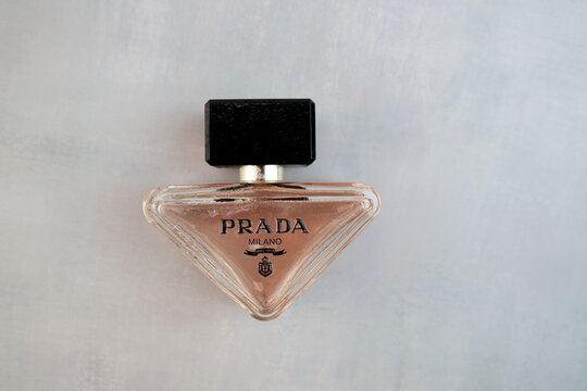 pink prada perfume isolated