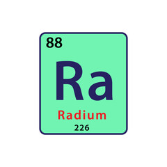 Radium element periodic table icon vector logo design template