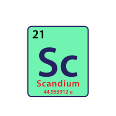 Scandium element periodic table icon vector logo design template