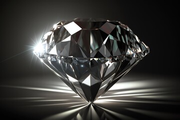 Round cut diamond, Generative AI.