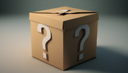 Obraz premium Abstract Mystery gift box with question mark - Mystery Box - Generative AI 