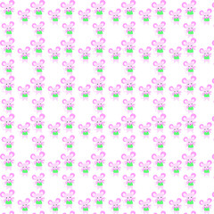 Pink cute mouse pattern