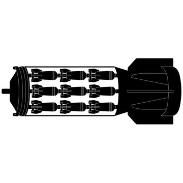 black bomb with multiple smaller bombs clip art preview
