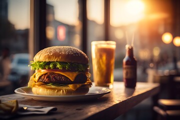 A burger with a toothpick on it made with generative AI