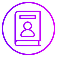 phone book gradient icon