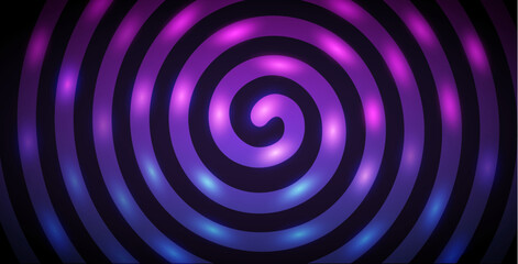 Abstract Hypnotic Spiral Neon Horizontal Background