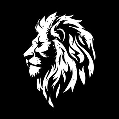 Black and White lion Head for Logo Design, Generative AI