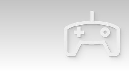 Game Controller Icon Modern Clean Presentation Background with Soft Shadow and Copy Space