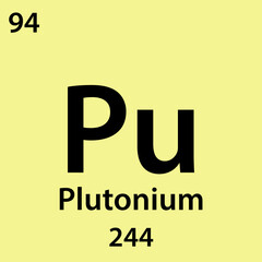 Plutonium table periodic element icon vector logo design template