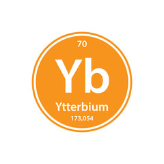 Ytterbium table periodic element icon vector logo design template