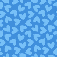 Seamless pattern with blue heart shaped ballon