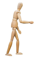 Upright figure posed as if reaching out to shake hands