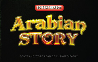 Arabian story 3d editable text effect style