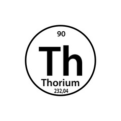 Thorium element periodic table icon vector logo design template