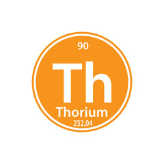 Thorium element periodic table icon vector logo design template