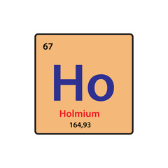 Holmium element periodic table icon vector logo design template