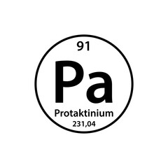 Pa element periodic table icon vector logo design template