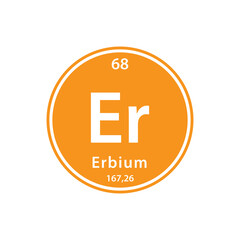 Obraz premium Erbium element table icon vector logo design template