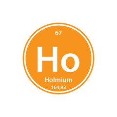 Holmium element periodic table icon vector logo design template
