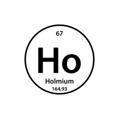 Holmium element periodic table icon vector logo design template